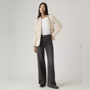 LEVI’S Ribcage Wide Leg in Washed Black